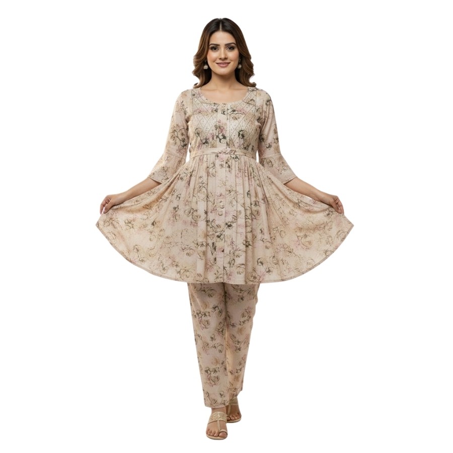 Floral Charm Peplum 2-Piece Set