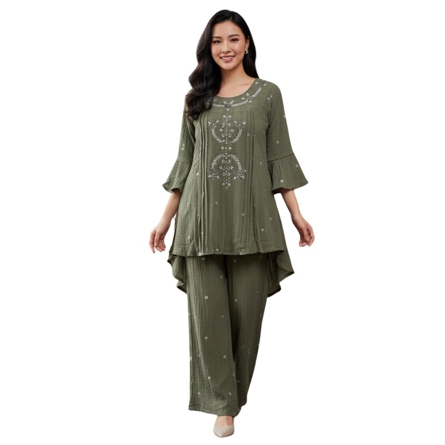 New Arrival – Elegant Embroidered 2-Piece Set (3 Colors Available)