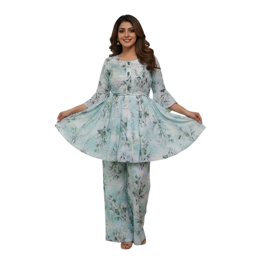 Floral Charm Peplum 2-Piece Set